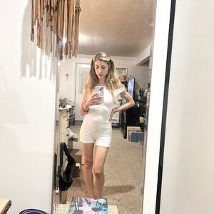 Indah White Sleeveless Romper